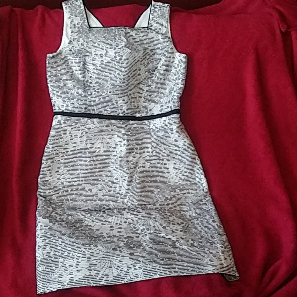 Classic Elegant Sleeveless White and Black Dress